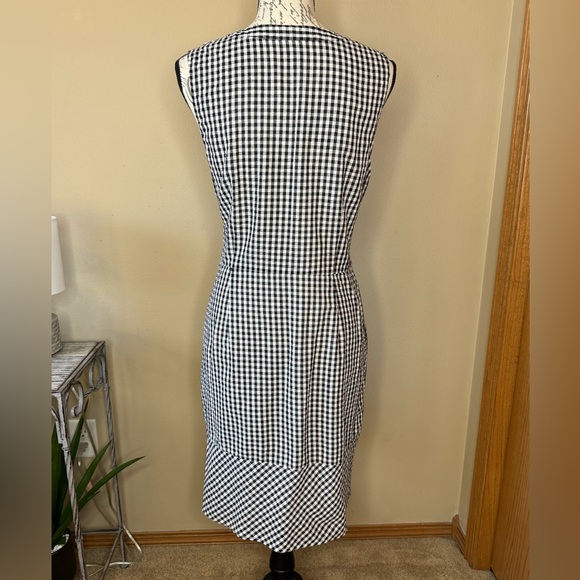 VINEYARD VINES Seersucker Black White Gingham Sleeveless Dress Sz 12 Women’s - Picture 3 of 7